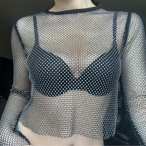 edikted mesh top with diamond details 💎